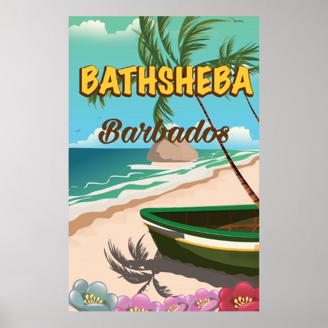 Bathsheba Beach Barbados vacation poster (Front)