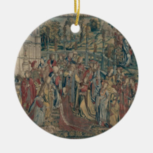 Bathsheba ordered to the Palace, Tapestry of David Ceramic Tree Decoration