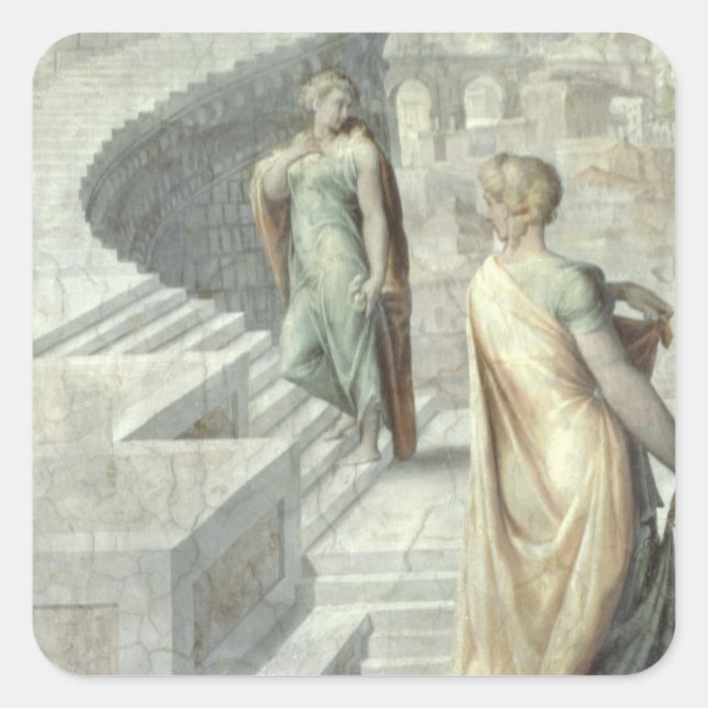 Bathsheba Visiting David, c.1553 Square Sticker (Front)