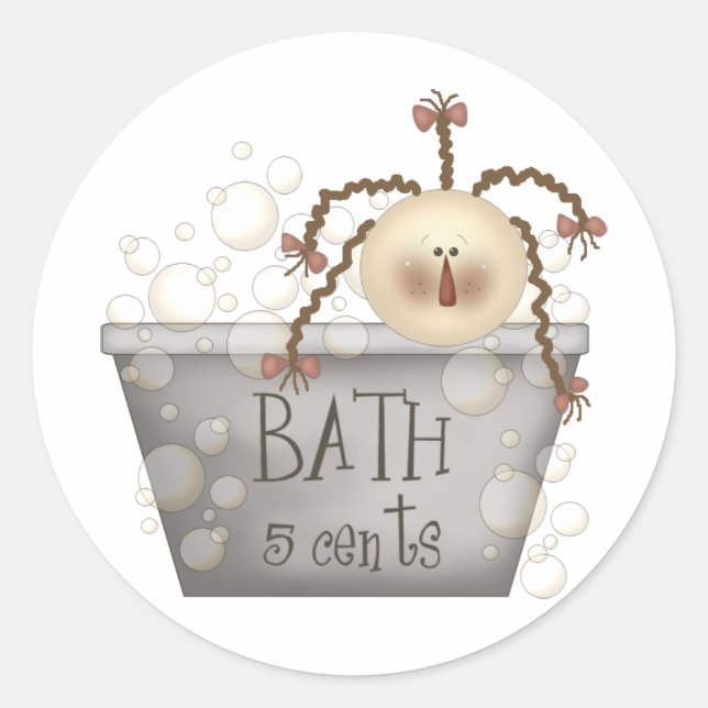 bathtub classic round sticker (Front)