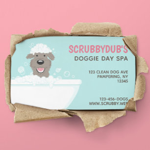 Bathtub Dog   Dog Wash   Dog Groomer Business Card