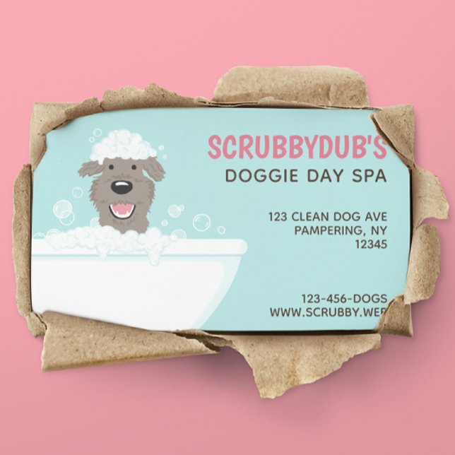 Bathtub Dog | Dog Wash | Dog Groomer Business Card (Creator Uploaded)