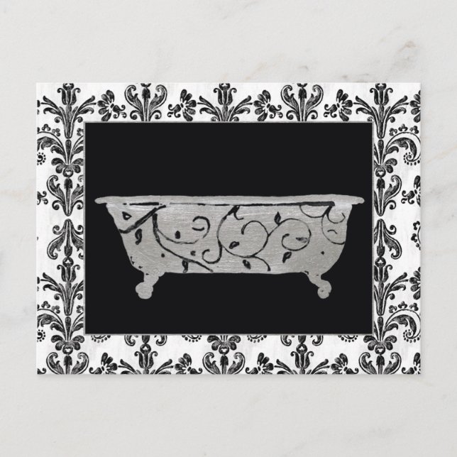Bathtub in Black and White Postcard (Front)