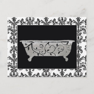 Bathtub in Black and White Postcard
