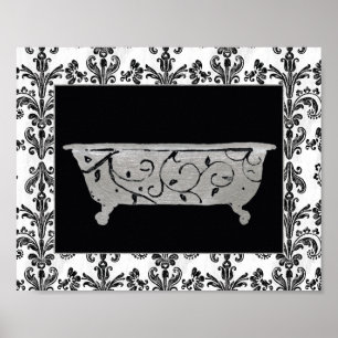 Bathtub in Black and White Poster