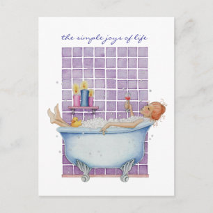 Bathtub Joy Postcard