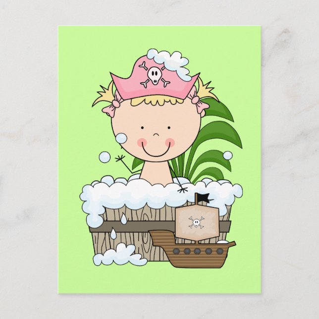 Bathtub Pirates - Blonde Girl Tshirts and Gifts Postcard (Front)