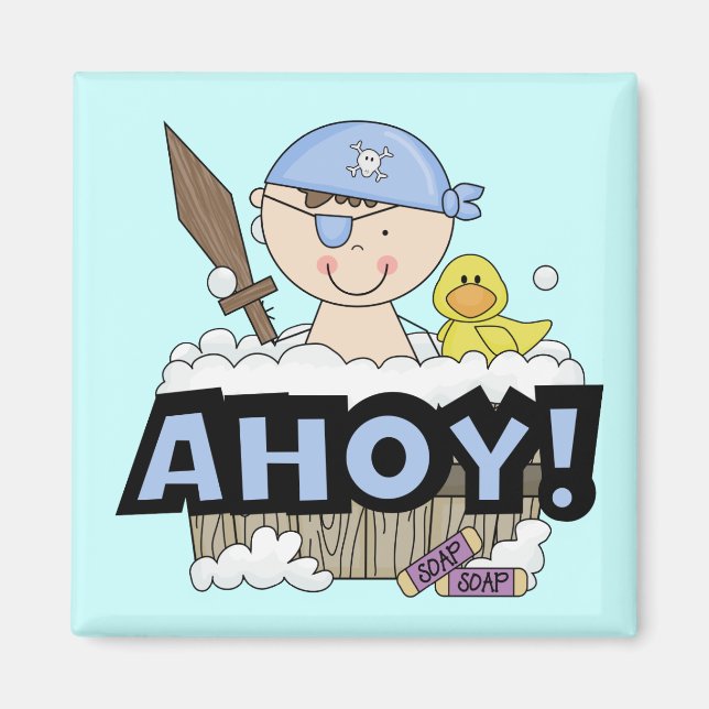 Bathtub Pirates - Brunette Boy Tshirts and Gifts Magnet (Front)