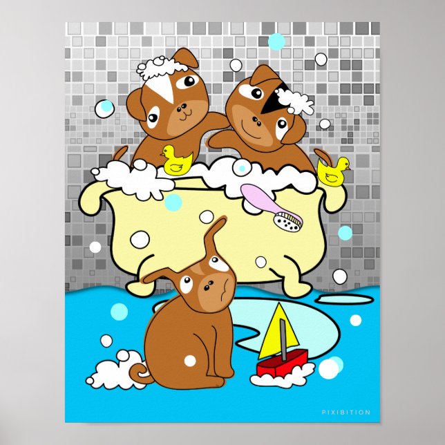 Bathtub Puppy Poster 3 (Front)