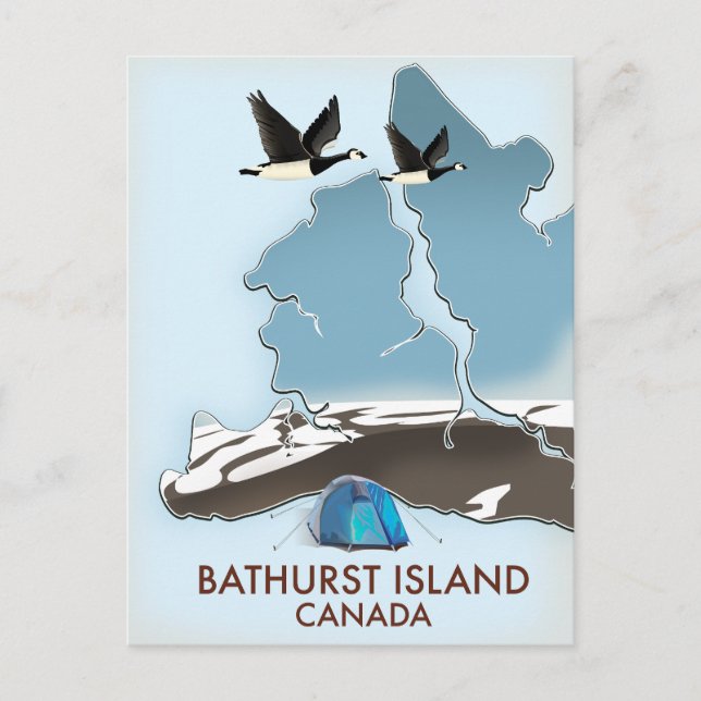 Bathurst Island Canada Travel map Holiday Postcard (Front)