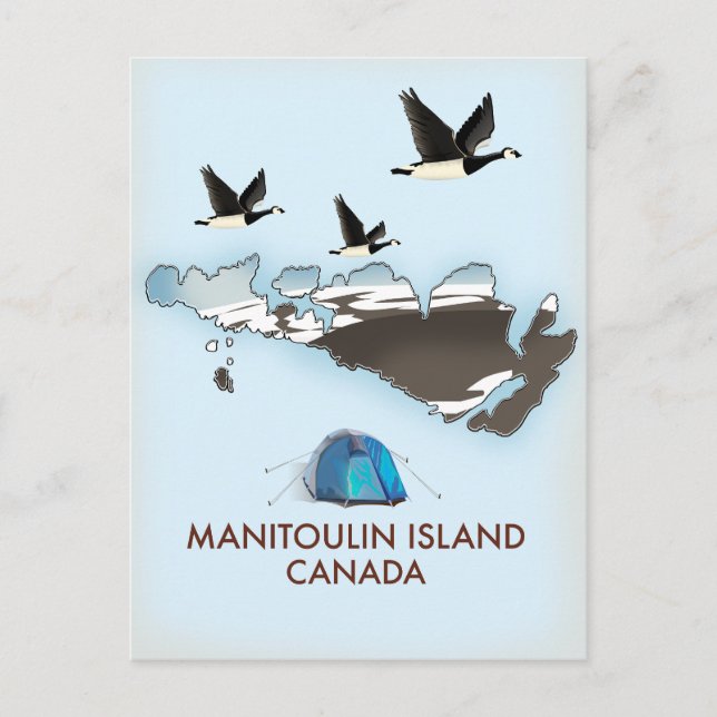 Bathurst Island Canada Travel map Postcard (Front)