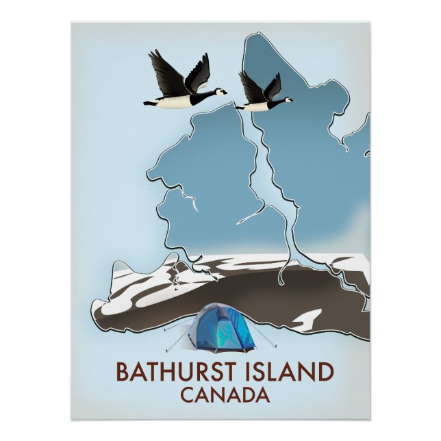 Bathurst Island Canada Travel map Poster (Front)