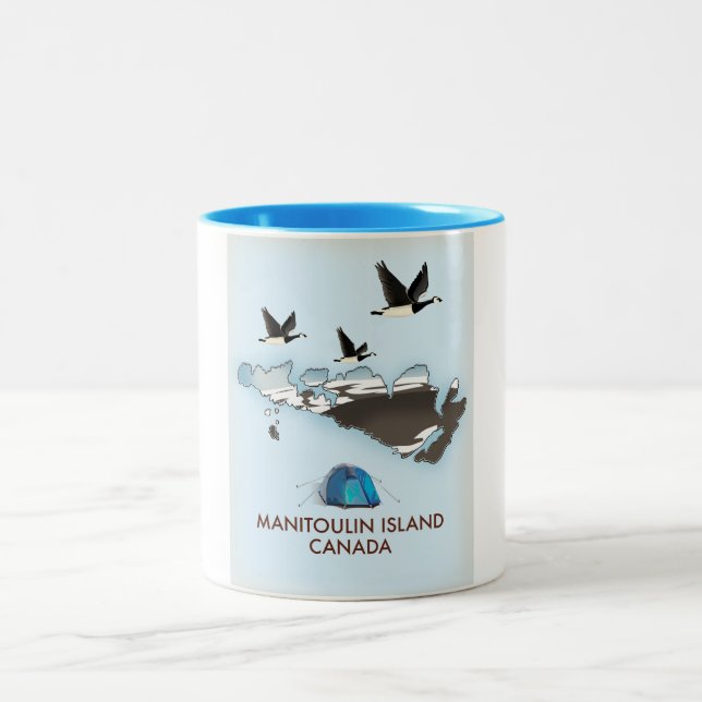 Bathurst Island Canada Travel map Two-Tone Coffee Mug (Center)