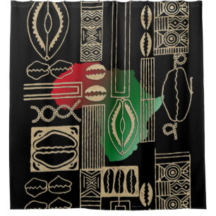 Batik Beads Motif Shower Curtain