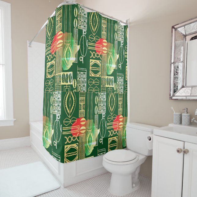Batik Beads Motif Shower Curtain (In Situ)