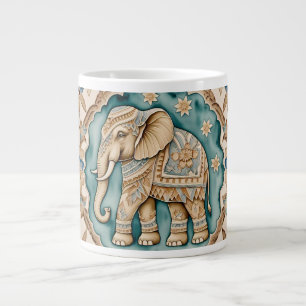 Batik Elephant Delight Large Coffee Mug