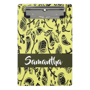 Batik floral brown pattern mini clipboard