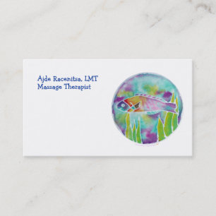 Batik Hinalea Hawaiian Wrasse Fish Batik Art Business Card