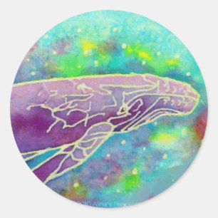 Batik Humpback Whale Art Classic Round Sticker