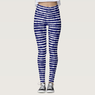 Batik Indigo Style Stripes Leggings