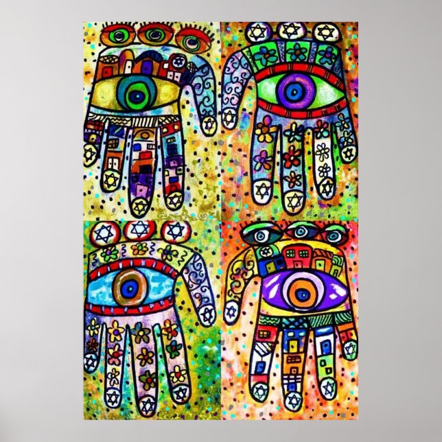 Batik Judaica Hamsas Poster (Front)