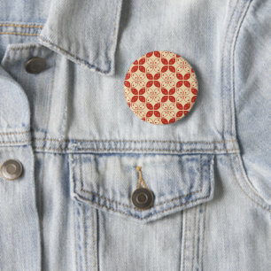 Batik Kawung, Indonesian Pattern, Javanese, Ethnic 6 Cm Round Badge