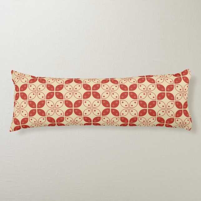 Batik Kawung, Indonesian Pattern, Javanese, Ethnic Body Cushion (Front)