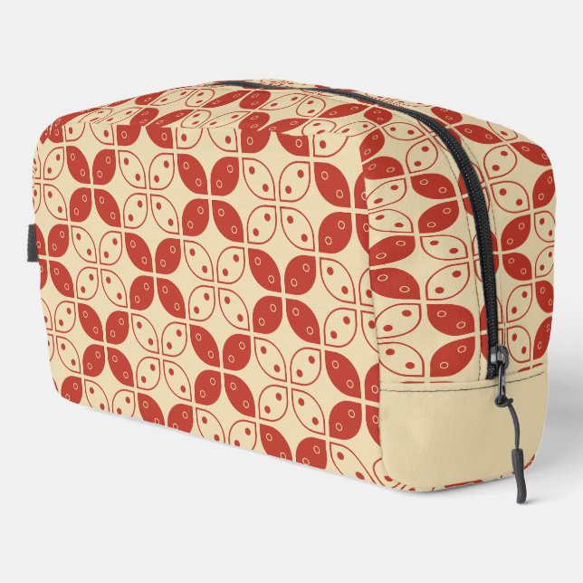 Batik Kawung, Indonesian Pattern, Javanese, Ethnic Dopp Kit (Right Corner)