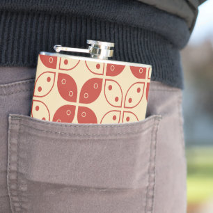 Batik Kawung, Indonesian Pattern, Javanese, Ethnic Hip Flask