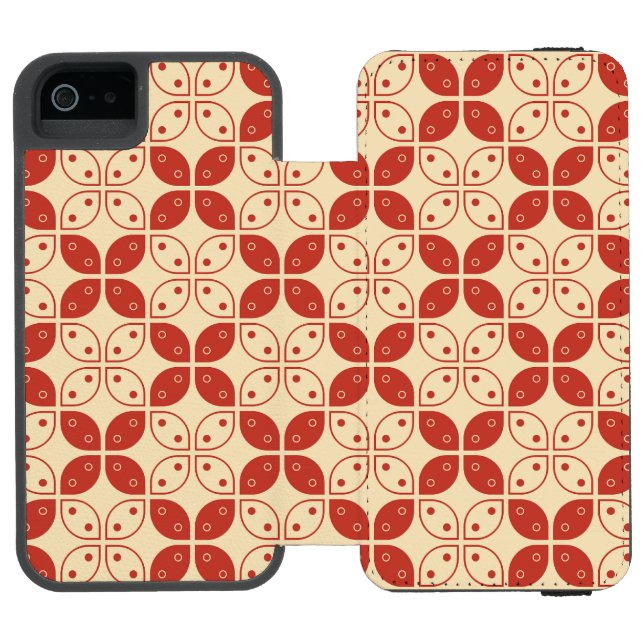 Batik Kawung, Indonesian Pattern, Javanese, Ethnic Incipio iPhone Wallet Case (Folio Open)