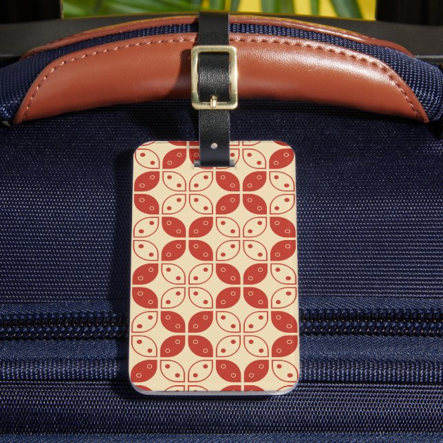 Batik Kawung, Indonesian Pattern, Javanese, Ethnic Luggage Tag (Front Insitu 2)
