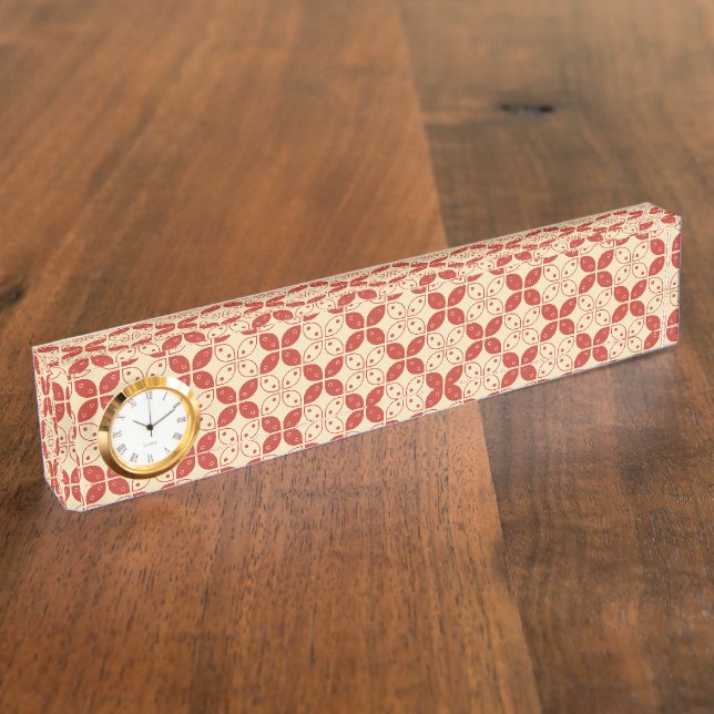 Batik Kawung, Indonesian Pattern, Javanese, Ethnic Nameplate (Side)