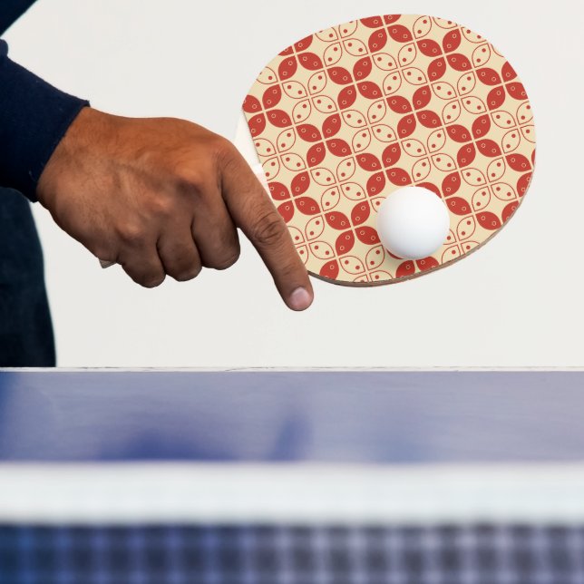 Batik Kawung, Indonesian Pattern, Javanese, Ethnic Ping Pong Paddle (Insitu)