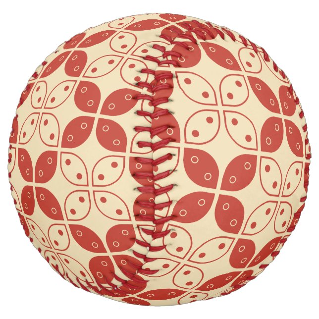 Batik Kawung, Indonesian Pattern, Javanese, Ethnic Softball (Angled)