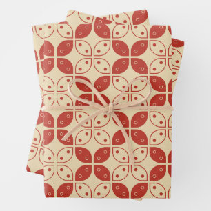 Batik Kawung, Indonesian Pattern, Javanese, Ethnic Wrapping Paper Sheet