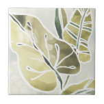 Batik Leaves Ceramic Tile<br><div class="desc">"Batik Leaves I" by June Erica Vess. Features a muted colour palette of batik leaves.</div>