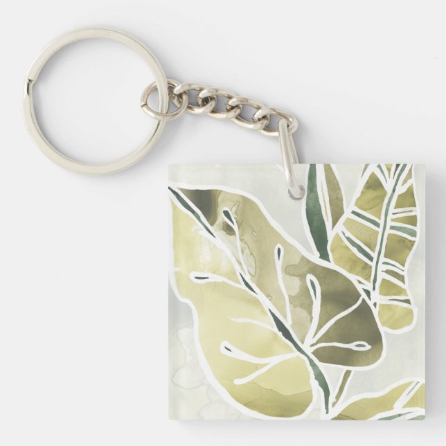 Batik Leaves Key Ring (Front)