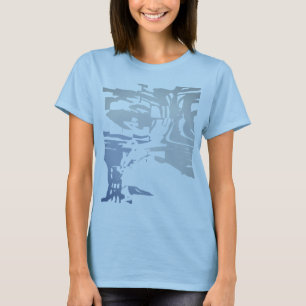 Batik-like Tropical Beachy Grey Slate Blue Pattern T-Shirt