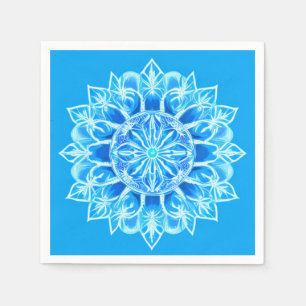 Batik Mandala Flower in Turquoise Napkin