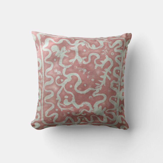 Batik Painting Boho Fibre Art Pillow (Front)