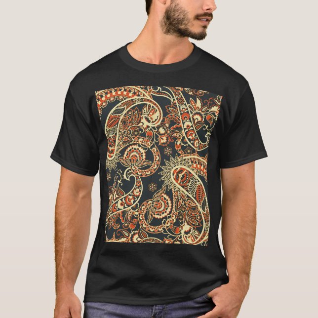 Batik Paisley: Vintage Seamless Pattern. T-Shirt (Front)