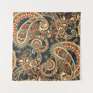 Batik Paisley: Vintage Seamless Pattern. Tapestry
