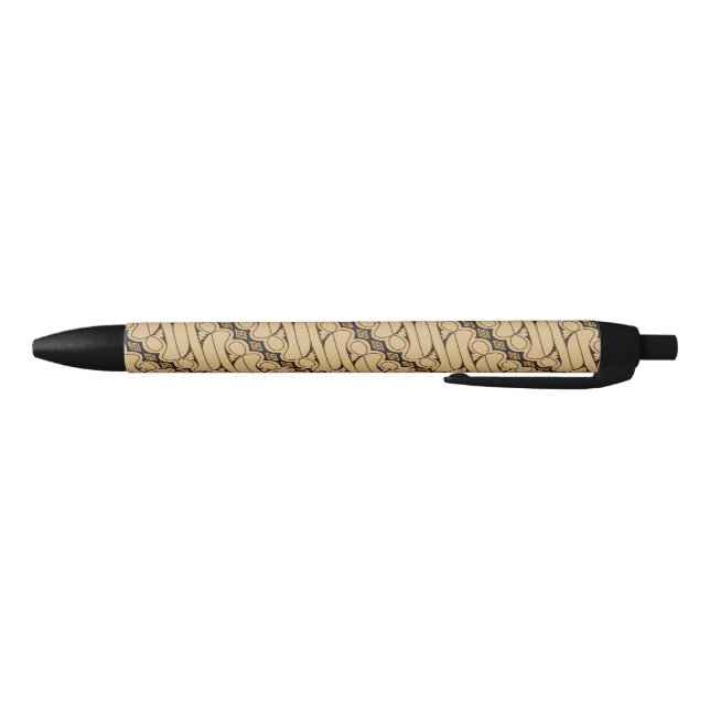 Batik Parang, Indonesian Pattern, Javanese, Ethnic Black Ink Pen (Bottom)