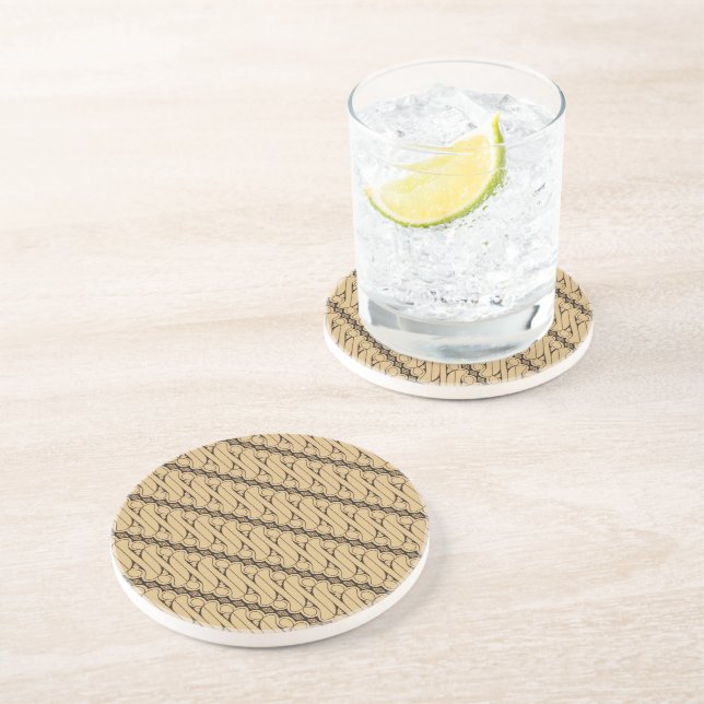 Batik Parang, Indonesian Pattern, Javanese, Ethnic Coaster (Side)