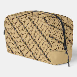 Batik Parang, Indonesian Pattern, Javanese, Ethnic Dopp Kit