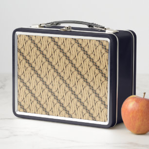 Batik Parang, Indonesian Pattern, Javanese, Ethnic Metal Lunch Box