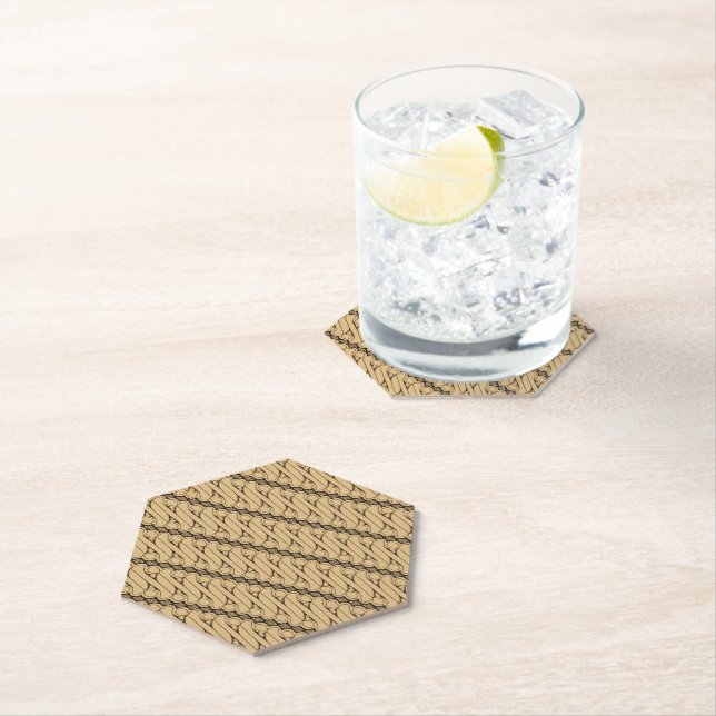 Batik Parang, Indonesian Pattern, Javanese, Ethnic Paper Coaster (Insitu)