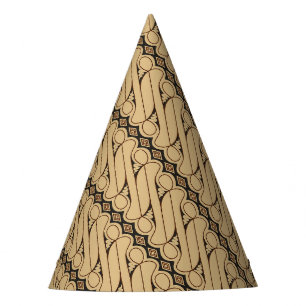 Batik Parang, Indonesian Pattern, Javanese, Ethnic Party Hat