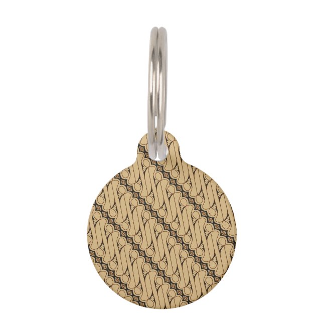 Batik Parang, Indonesian Pattern, Javanese, Ethnic Pet Tag (Front)