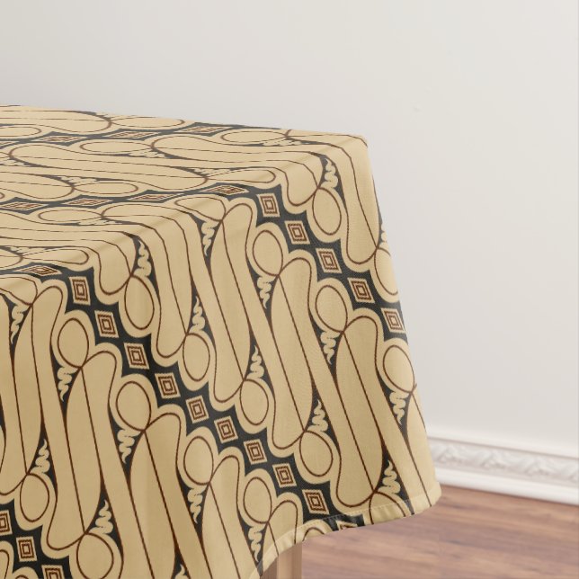 Batik Parang, Indonesian Pattern, Javanese, Ethnic Tablecloth (In Situ)